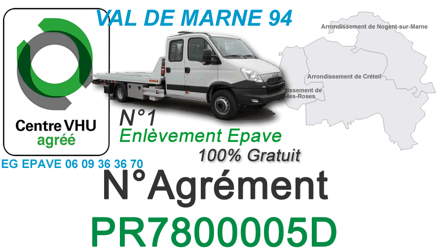 enlevement epave gratuit Val de Marne 94
